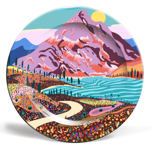 Highland Meadows - ceramic dinner plate by Uma Prabhakar Gokhale