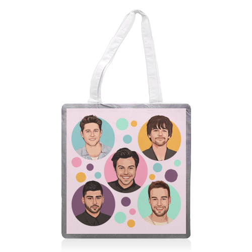 1D BUBBBLES - printed canvas tote bag by DOLLY WOLFE