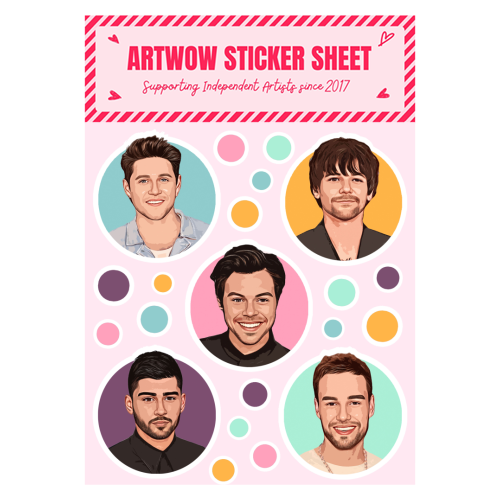 1D BUBBBLES - Sticker Sheet by DOLLY WOLFE