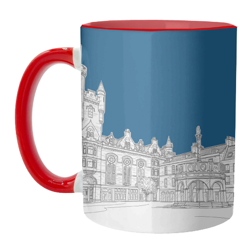 Aberdeen, Castle Street (Scotland) - dark blue version - unique mug by Adam Regester