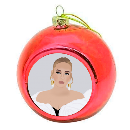 Adele at 30 - colourful christmas bauble by Rock and Rose Creative