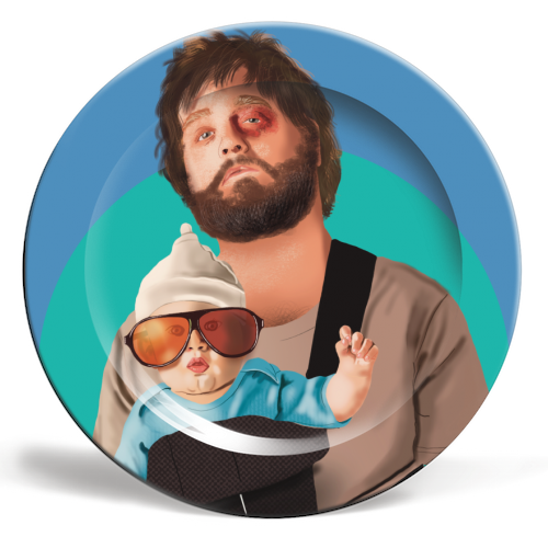 Alan from The Hangover Illustration Art - ceramic dinner plate by AbiGoLucky