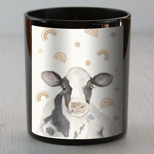 Baby neutral rainbow cow - scented candle by Beth Reed