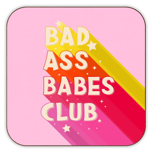 Bad Ass Babes Club New Edition - personalised beer coaster by Ania Wieclaw