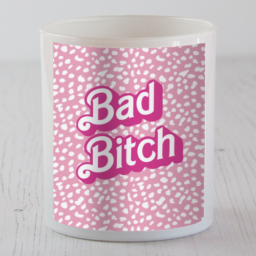 Bad Bitch Barbie Dalmatian Print - scented candle by The Girl Next Draw