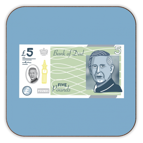 Bank of Dad King Charles III - personalised beer coaster by Running With Scissors