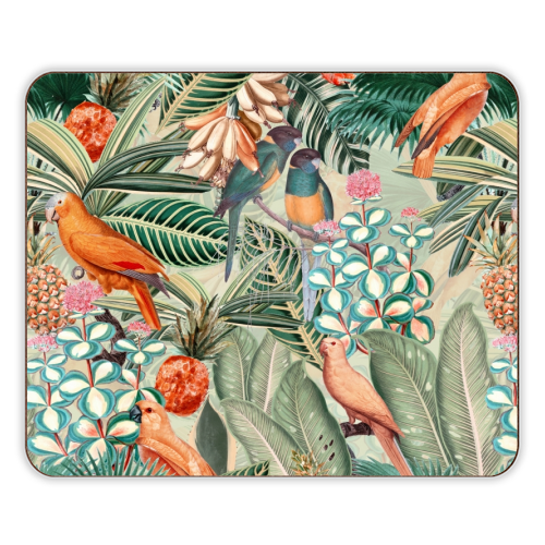 Beautiful flower and animal jungle - designer placemat by Uta Naumann