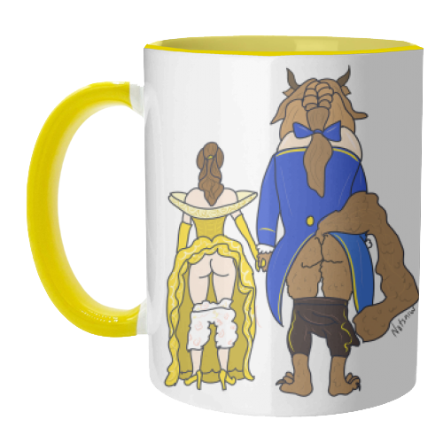 Beauty and the Beast Butts - unique mug by Notsniw Art