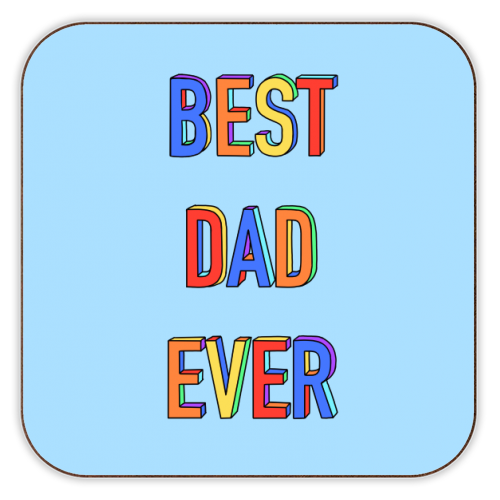 Best Dad Ever (3D Hand Drawn Version) - personalised beer coaster by Adam Regester