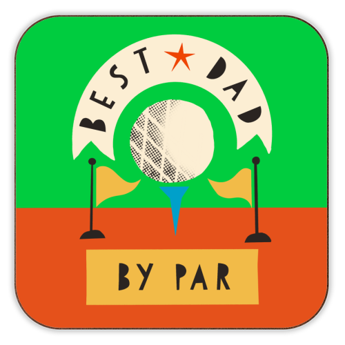 Best Dad Golf Design - personalised beer coaster by AbiGoLucky