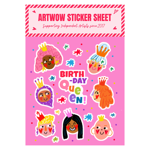 BIRTHDAY QUEEN STICKERS - Sticker Sheet by Nichola Cowdery