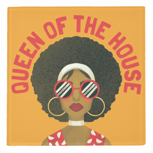 Black Queen of the House Gift - personalised beer coaster by AbiGoLucky