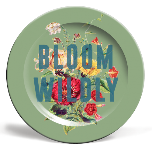 Bloom Wildly - ceramic dinner plate by The 13 Prints