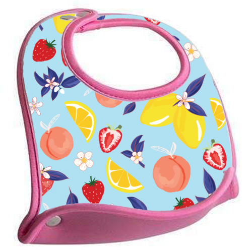 Blue Peach - feeding bib by Niamh McKeown