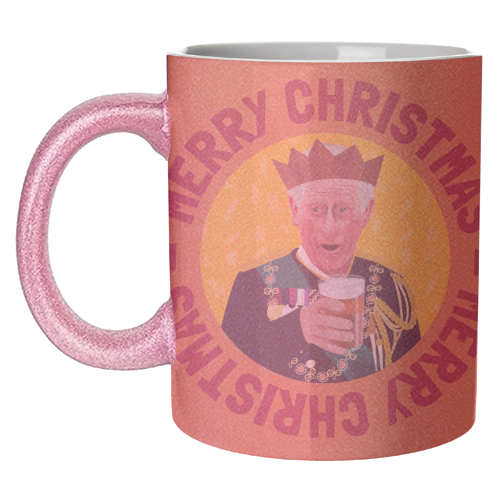 Bold Festive King Charles Christmas Giftware Illustration - unique mug by AbiGoLucky