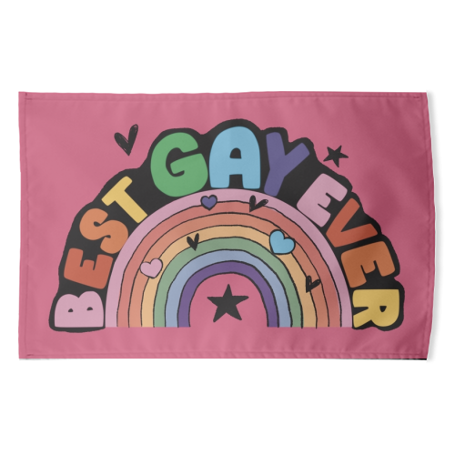 Bright Rainbow Best Gay Ever Gift - funny tea towel by Giddy Kipper