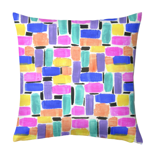 Brush art - designed cushion by Colour Pop Prints