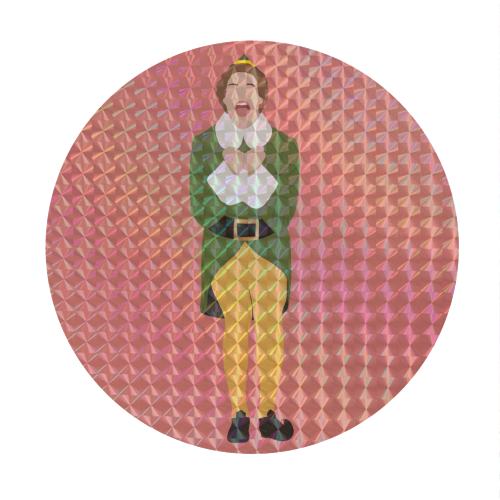 Buddy the Elf - Circle Sticker by Cheryl Boland