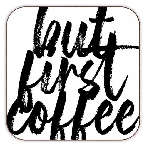 But First Coffee Bold Script - personalised beer coaster by Toni Scott