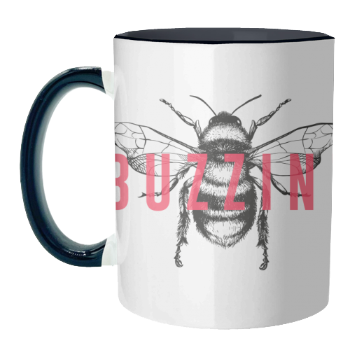 Buzzin - unique mug by The 13 Prints