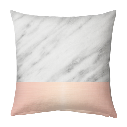 Carrara Italian Marble and Pink - designed cushion by EMANUELA CARRATONI