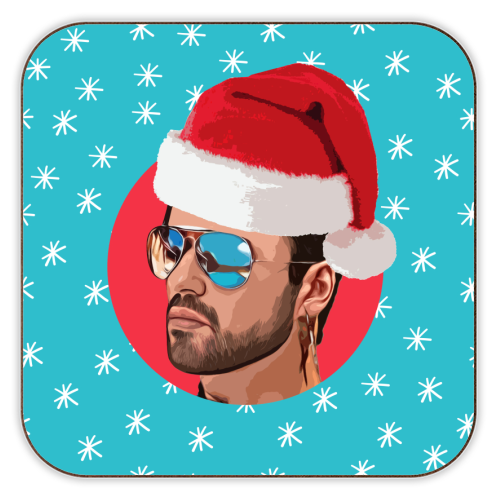 CHRISTMAS GEORGE - personalised beer coaster by DOLLY WOLFE