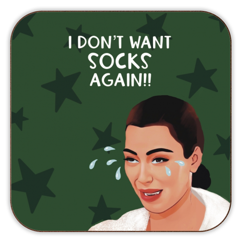 Christmas: Kim K Ugly Crying - personalised beer coaster by Giddy Kipper