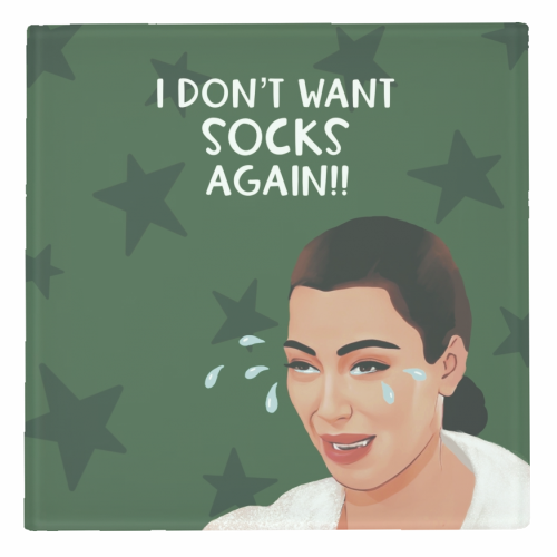 Christmas: Kim K Ugly Crying - personalised beer coaster by Giddy Kipper