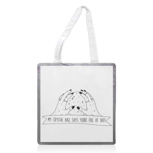 Crystal Ball - printed canvas tote bag by Phie Hackett