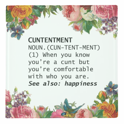 CUNTENTMENT - personalised beer coaster by Wallace Elizabeth