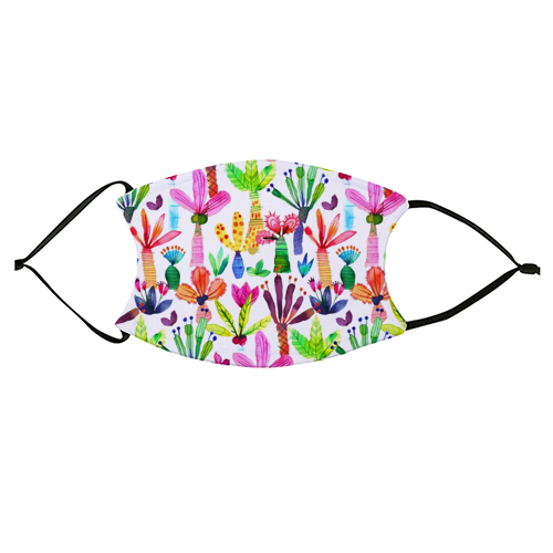 Cute Colorful Palms Garden - face cover mask by Ninola Design