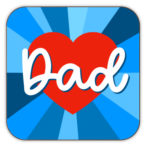 Dad Love Heart Design - personalised beer coaster by Adam Regester