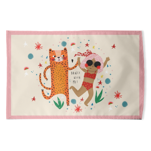 DANCE WITH ME - funny tea towel by Nichola Cowdery