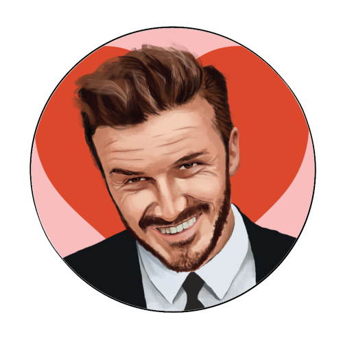 David Beckham Posh and Becks Illustration Art - Circle Sticker by AbiGoLucky