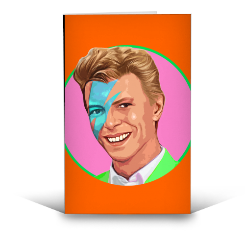 David on orange - funny greeting card by DOLLY WOLFE