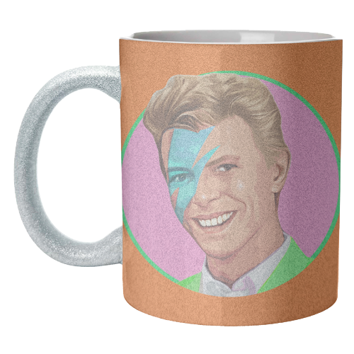 David on orange - unique mug by DOLLY WOLFE