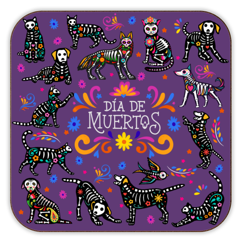 Dia De Muertos - Spirit Animals - personalised beer coaster by Lilly Rose