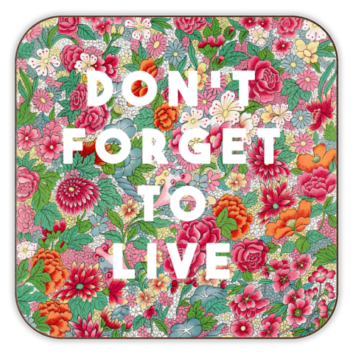 Don't Forget To Live - personalised beer coaster by The 13 Prints