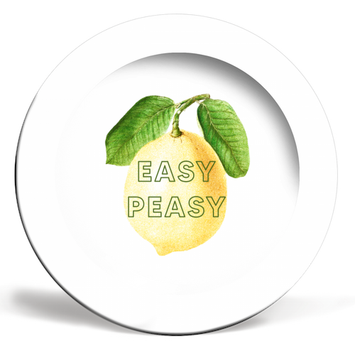 Easy Peasy - ceramic dinner plate by The 13 Prints