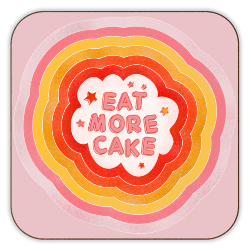 EAT MORE CAKE - personalised beer coaster by Ania Wieclaw