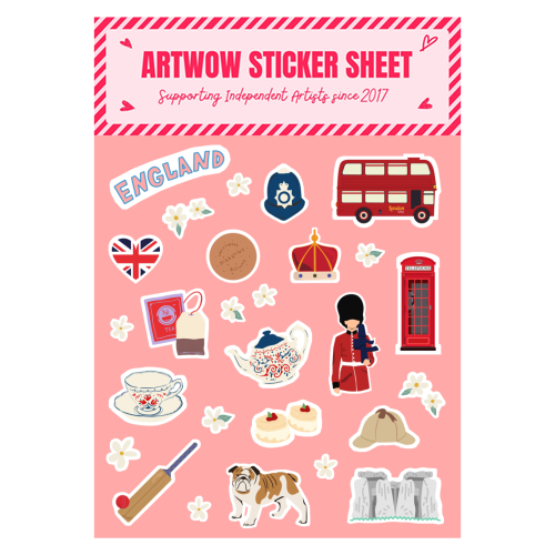 England - Sticker Sheet by Lilly Rose