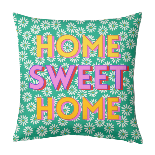 Floral Print 'Home Sweet Home' - designed cushion by Nida Designs