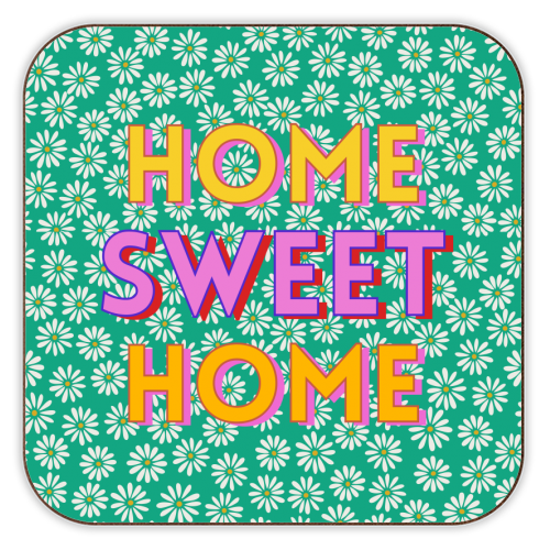 Floral Print 'Home Sweet Home' - personalised beer coaster by Nida Designs