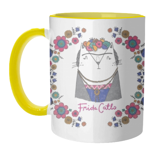 Frida Catlo - unique mug by Katie Ruby Miller