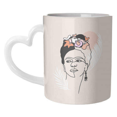 Frida Kahlo Portrait - Brave and Strong - unique mug by Dominique Vari