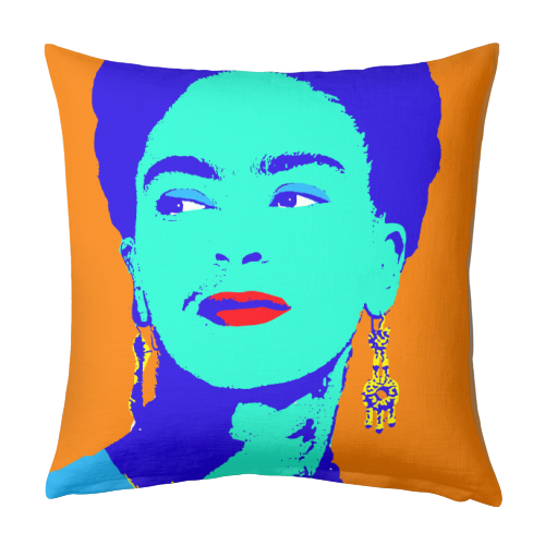 Frida - Orange & Blue - designed cushion by Wallace Elizabeth