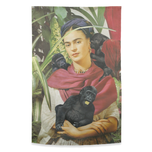 Frida with Monkeys - funny tea towel by Maya Land