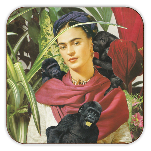 Frida with Monkeys - personalised beer coaster by Maya Land