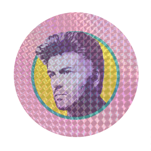 GEORGE - PINK - Circle Sticker by DOLLY WOLFE