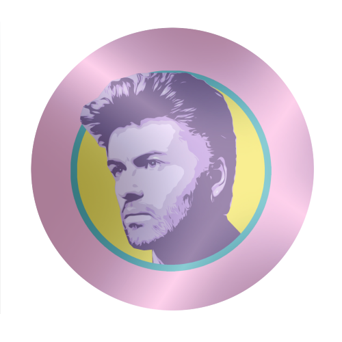 GEORGE - PINK - Circle Sticker by DOLLY WOLFE